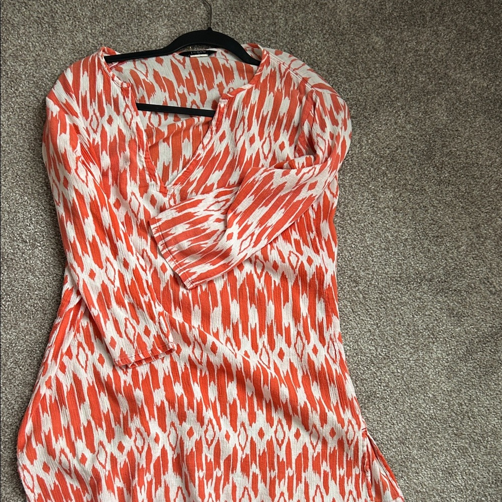 Orange Patterned Women's Top